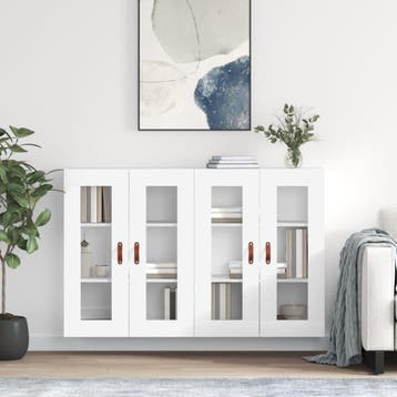 vidaXL Hangkasten 2 st bewerkt hout wit, Verzenden, Nieuw, Overige houtsoorten