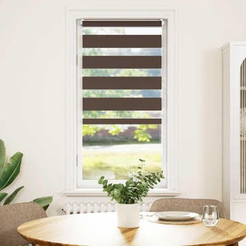 vidaXL Zebra rolgordijn 60,9 x 120 cm stofbreedte 56,7 cm, Verzenden, Nieuw, Bruin