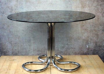 Tafel - Staal, Glas - Ronde tafel