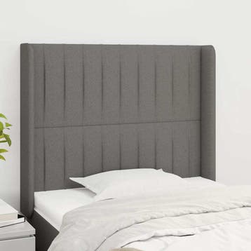 vidaXL Hoofdbord met randen 83x16x118/128 cm stof, Verzenden, Nieuw, Grijs, Stof