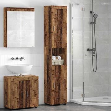 vidaXL Badkamerkastenset TULUM Oudhout 37 x 31,5 x 203 cm, Verzenden, Nieuw