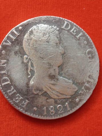 Spanje. Fernando VII. 8 Reales 1821 Mexico JJ