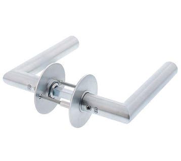 P+E Deurklink L-model haaks op ronde rozet 8mm stift rvs, Verzenden, Nieuw