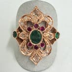 Zonder minimumprijs - Ring - 9 kt. Roségoud, Zilver -, Nieuw