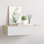 vidaXL Wandladekast eiken en wit 40x23,5x10 cm MDF, Verzenden, Nieuw