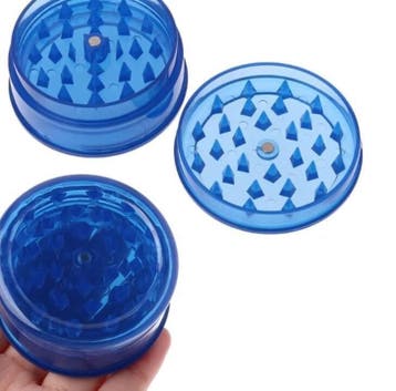 Plastic Kruidengrinder Ø60 mm 3-delig  Blauw, Verzamelen, Ophalen of Verzenden, Nieuw