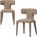 WOOOD Permit Eetkamerstoelen - Polyester - Zand - Set van 2, Huis en Inrichting, Overige Huis en Inrichting, Verzenden, Nieuw