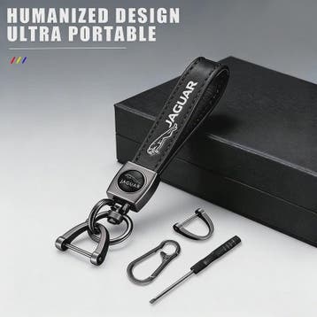 Luxe Lederen Autosleutel Hanger met Jaguar Logo - Decoratief, Verzenden, Nieuw