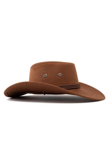 KIMU® Cowboyhoed Chocoladebruin Suedelook Lichtgewicht Bruin, Ophalen of Verzenden, Nieuw, Overige maten, Carnaval