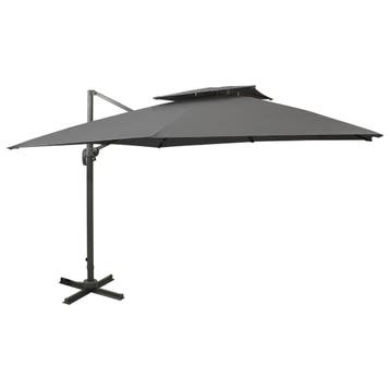 vidaXL Zweefparasol met dubbel dak 300x300 cm, Verzenden, Nieuw, 3 tot 4 meter, Zweefparasol