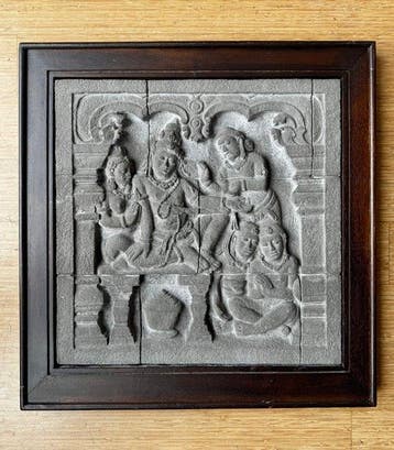 High-Quality Borobudur Temple Relief - Code 1 Ba 1 - Framed