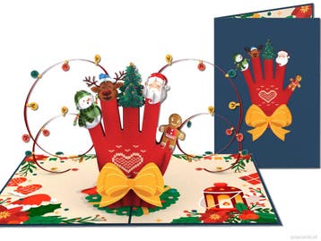 Warme Kerstwens met Handschoen  Vrolijke Pop-up Kerst..., Verzenden, Nieuw