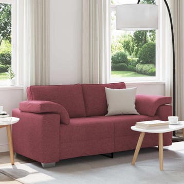 vidaXL Loveseat Wijnrood 180 cm Stof, Verzenden, Nieuw, Stof, 150 tot 200 cm