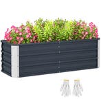 Verhoogd Stalen Tuinbed Plantenbak 125x47x40cm Koolgrijs Inc, Verzenden