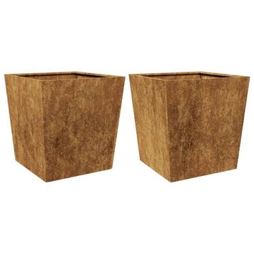 Bloembakken set 50x50cm (2st) - Retoertje aanbieding, Minder dan 60 cm, Vierkant, Ophalen of Verzenden, Zo goed als nieuw