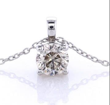 Zonder minimumprijs - Ketting met hanger - 14 karaat Witgoud, Sieraden, Tassen en Uiterlijk, Antieke sieraden