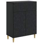 vidaXL Dressoir Zwart 66 x 34,5 x 90 cm Bewerkt hout, Huis en Inrichting, Kasten | Dressoirs, Verzenden, Nieuw, Overige houtsoorten