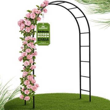 Rozenboog Zwart 240x140x37cm (Tuinbogen pergola), Tuin en Terras, Verzenden, Nieuw