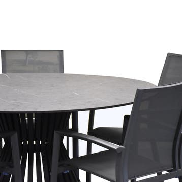 Malaga Pasadena dining tuinset 140xH75 cm rond 6 delig, Tuin en Terras, Tuinsets en Loungesets, Ophalen of Verzenden, Nieuw