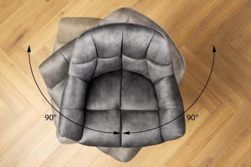 Barstoel PAPILLON 106 cm, 180° draaibaar, fluweelgrijs -, Ophalen of Verzenden, Nieuw