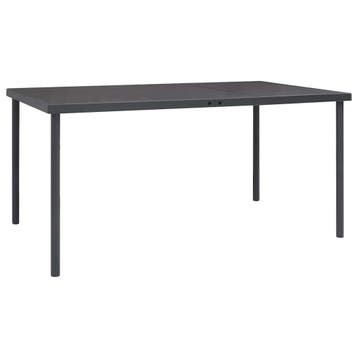 vidaXL Tuintafel 150x90x74 cm staal antracietkleurig, Tuin en Terras, Verzenden, Nieuw, Metaal