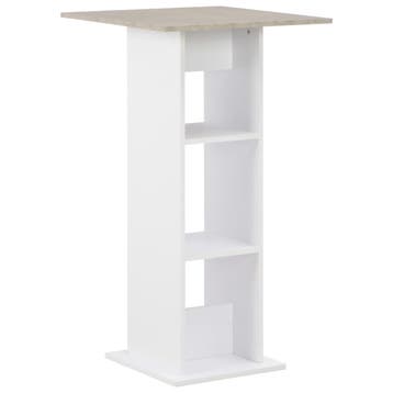 vidaXL Bartafel 60x60x110 cm wit en betonkleurig, Huis en Inrichting, Tafels | Eettafels, Verzenden, Nieuw