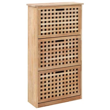 vidaXL Schoenenkast 55x20x104 cm massief walnotenhout, Verzenden, Nieuw