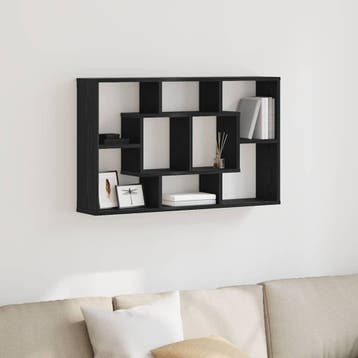 vidaXL Wandplank met plank Zwart Eiken 85 x 16 x 52,5 cm, Verzenden, Nieuw