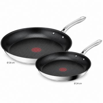 Tefal Koekenpan - 24 of 28 cm - RVS, Huis en Inrichting, Verzenden, Nieuw