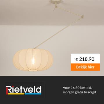 Rietveld-Hanglampen-Beige, Zand-Stof, Metaal, Huis en Inrichting, Verzenden, Nieuw