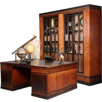 Art Deco Herenkamer zeer groot bureau n boekenkast Pander ca, Ophalen of Verzenden
