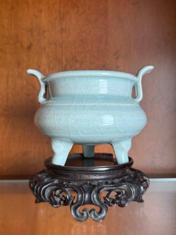 Chinees Guan-achtige celadon wierookvat - Porselein - China