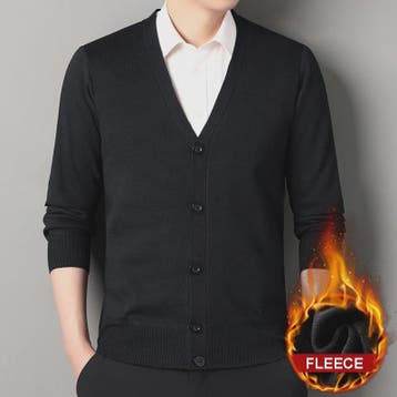 Heren Fleece Cardigan Jas - Gebreide V-hals Trui voor Herfst, Kleding | Heren, Verzenden, Nieuw