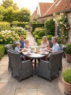 Akron-Darwin verstelbare Tuinset 6 Personen - Keramisch blad, Tuin en Terras, Tuinsets en Loungesets, Verzenden, Nieuw