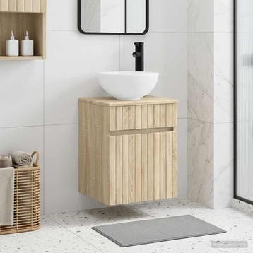 vidaXL Wandgemonteerde wastafelmeubel Sonoma Eiken 39 x 35 x, Verzenden, Nieuw