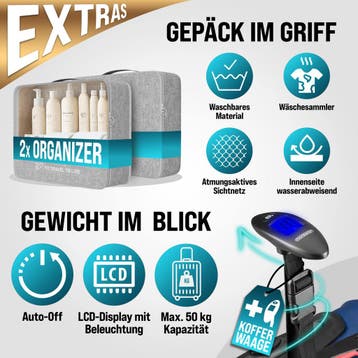 Reiskoffers Baseline 3-delige Blauw ABS accessoires, Verzenden, Nieuw