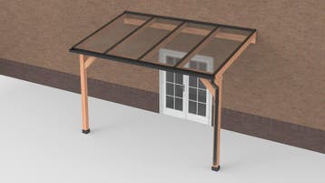 Douglas Terrasoverkapping Zwart Polycarbonaat Helder, Tuin en Terras, Nieuw
