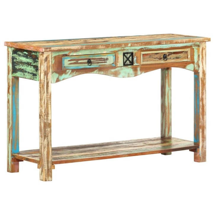 vidaXL Wandtafel 120x40x75 cm massief gerecycled hout, Huis en Inrichting, Tafels | Bijzettafels, Nieuw, Hout, 60 cm of meer, Verzenden