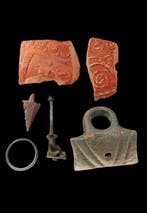 Oud-Romeins - Lot van 6 artefacten - galoromaanse sigillata