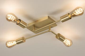 Rietveld Plafondlampen - Goud - Metaal, Verzenden, Nieuw