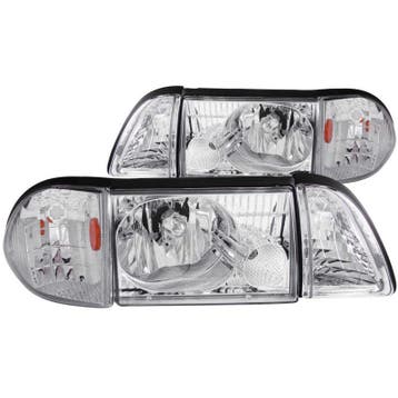 ANZO 1987-1993 Ford Mustang Crystal Headlights Chrome w/, Ophalen of Verzenden, Nieuw