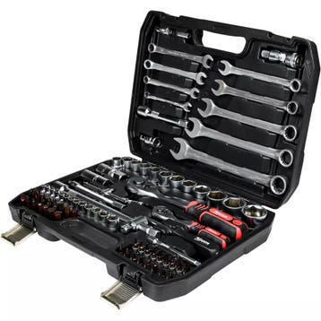 Benson Gereedschapset 82-delig met ratels, doppen, bits e..., Auto diversen, Ophalen of Verzenden, Nieuw