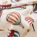 BA148 - Decoratieve stof met blauwe luchtballonnen –