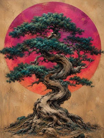 Sahyer - Bonsai Tree – The Silent Wisdom of Roots - XL -