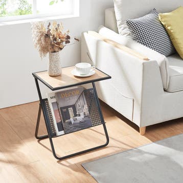 Bijzettafel Jäller met tijdschriftenrek 48x40x30 cm zwart en, Verzenden, Nieuw