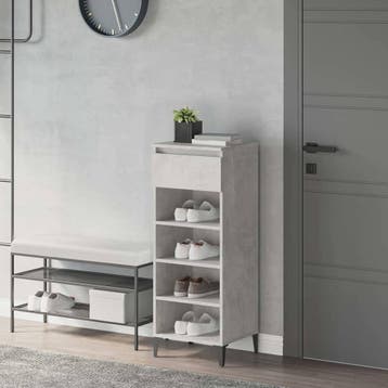 vidaXL Schoenenkast 40x36x105 cm bewerkt hout betongrijs, Verzenden, Nieuw
