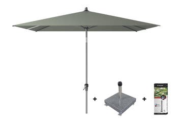 Platinum Riva stokparasol 2.5x2.5 - Olive met voet en hoes, Verzenden, Nieuw, Overige materialen
