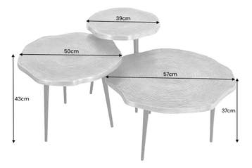Set van 3 bijzettafels ORGANIC 60/50/40cm antiek messing, Ophalen of Verzenden, Nieuw