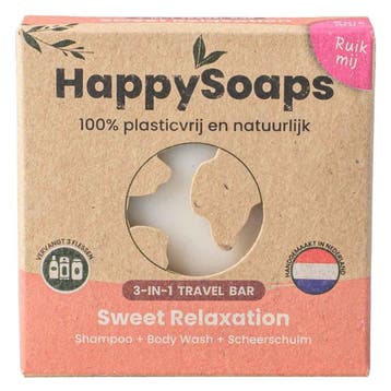 HappySoaps – Sweet Relaxation 3in1 Travel Bar – 40 gr, Verzenden, Nieuw