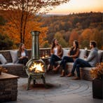 Terrasoven van gietijzer - grijs, Verzenden, Nieuw